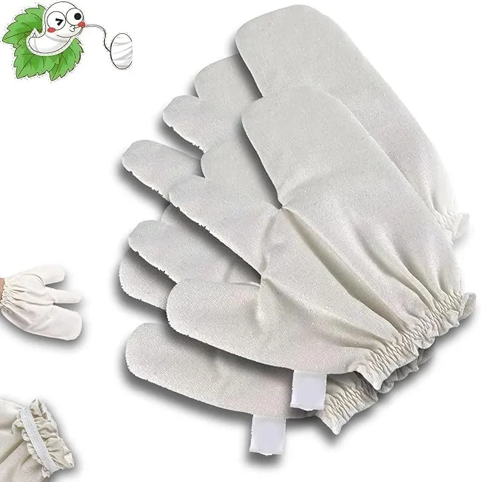 Massage Gloves, Garshana Gloves Silk,100% Pure Raw Garshana Gloves Raw Silk Massage Gloves (4 Piece)
