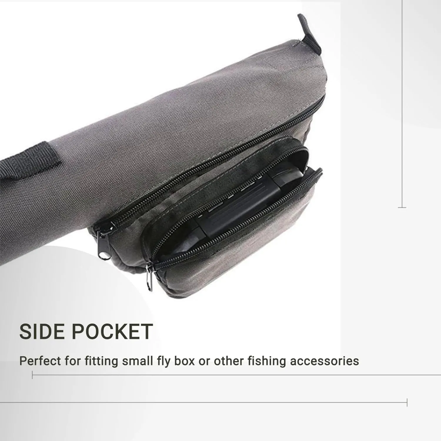 MAXIMUMCATCH Fly Fishing Rod Case with Reel Pouch, Complete Protection Bag, 9FT 2/4 Pieces Rod, Single (Gray, 9' 4sec)