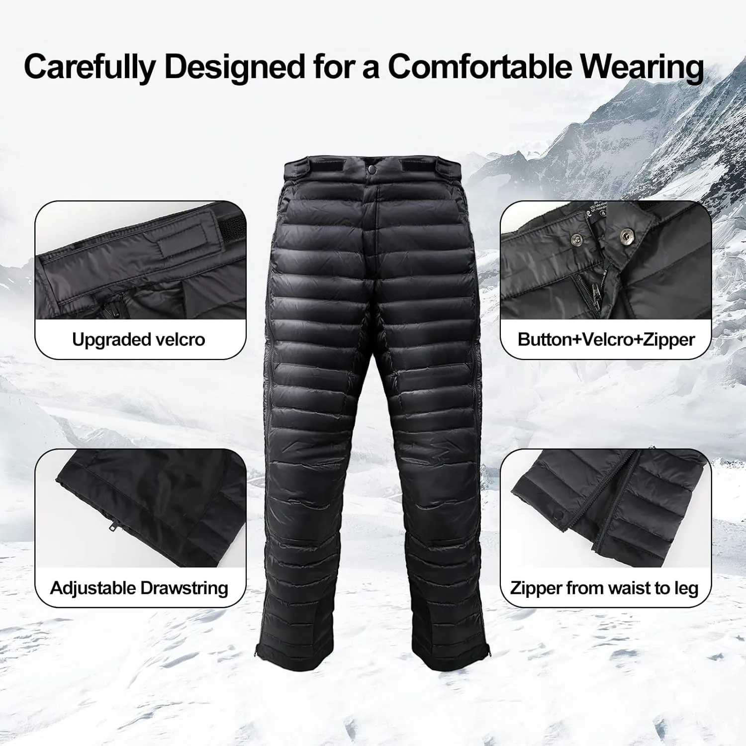 Men's Winter Ultra Warm Utility Down Pants