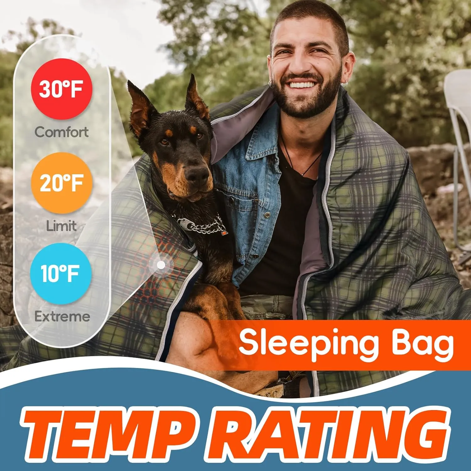 MEREZA 0 Degree Winter Sleeping Bag for Adults Kids with Pillow, Cold Weather Sleeping Bag for 4 Season Camping Hiking Backpacking Sleeping Bags for Big and Tall
