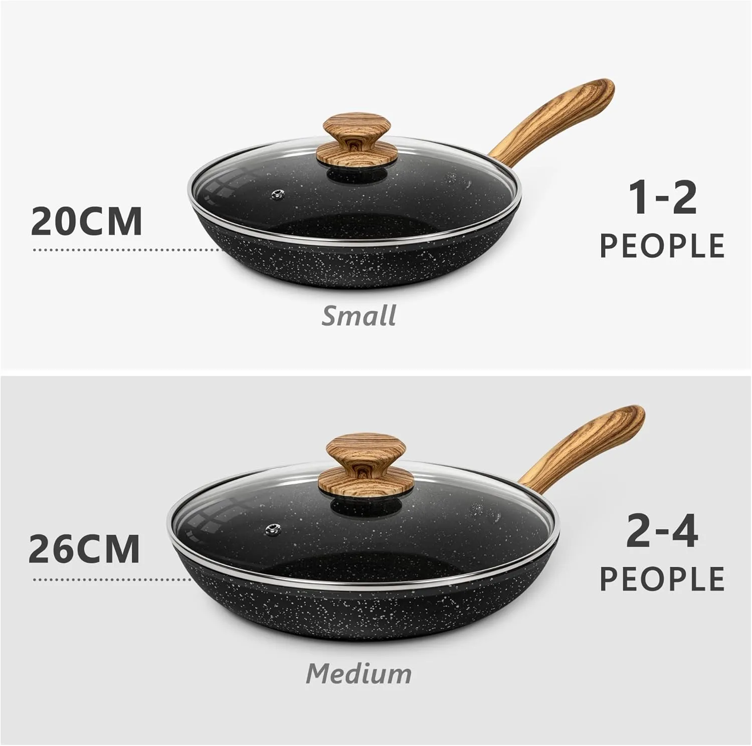 MICHELANGELO Nonstick Frying Pan with Lid, 10 Inch Frying Pan with Honeycomb Coating, Non Stick Skillet with Lid, Healthy & Non-Toxic Granite Fry Pan, Induction Compatible