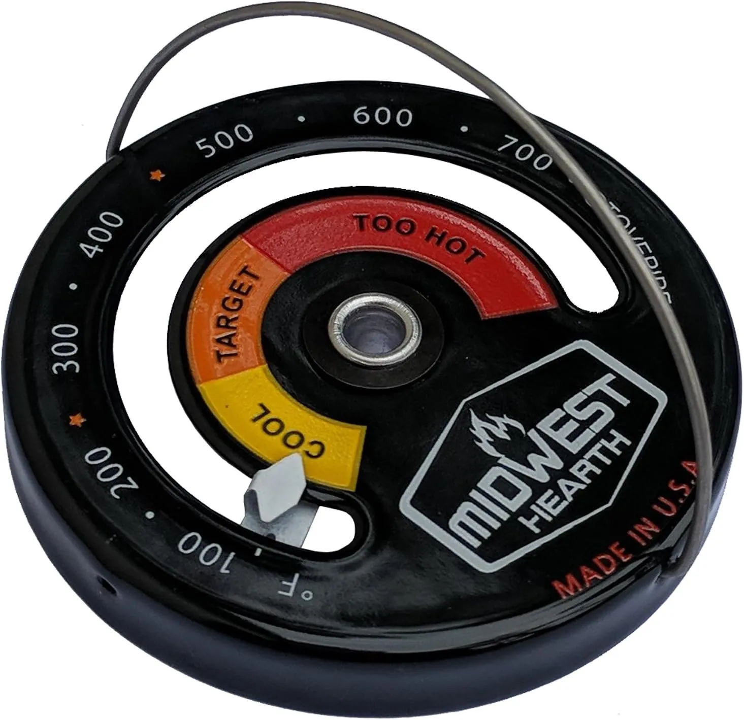 Midwest Hearth Wood Stove Thermometer - Magnetic Chimney Pipe Meter (Made in USA)