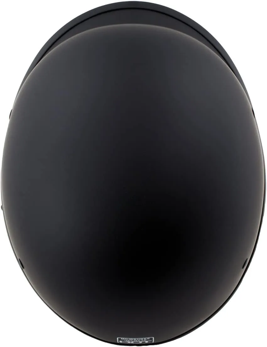 Milwaukee Helmets Polo Style Matte Black Motorcycle Half Face Helmet DOT Approved MPH9750DOT - Large