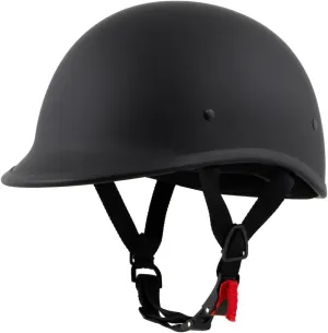 Milwaukee Helmets Polo Style Matte Black Motorcycle Half Face Helmet DOT Approved MPH9750DOT - Large