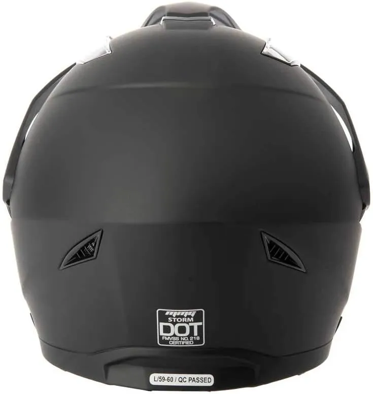 MMG Dual Sport Off Road Motorcycle Full Face Helmet Dirt Bike ATV Flip-Up Visor (Model 23) - Matte Black, XL