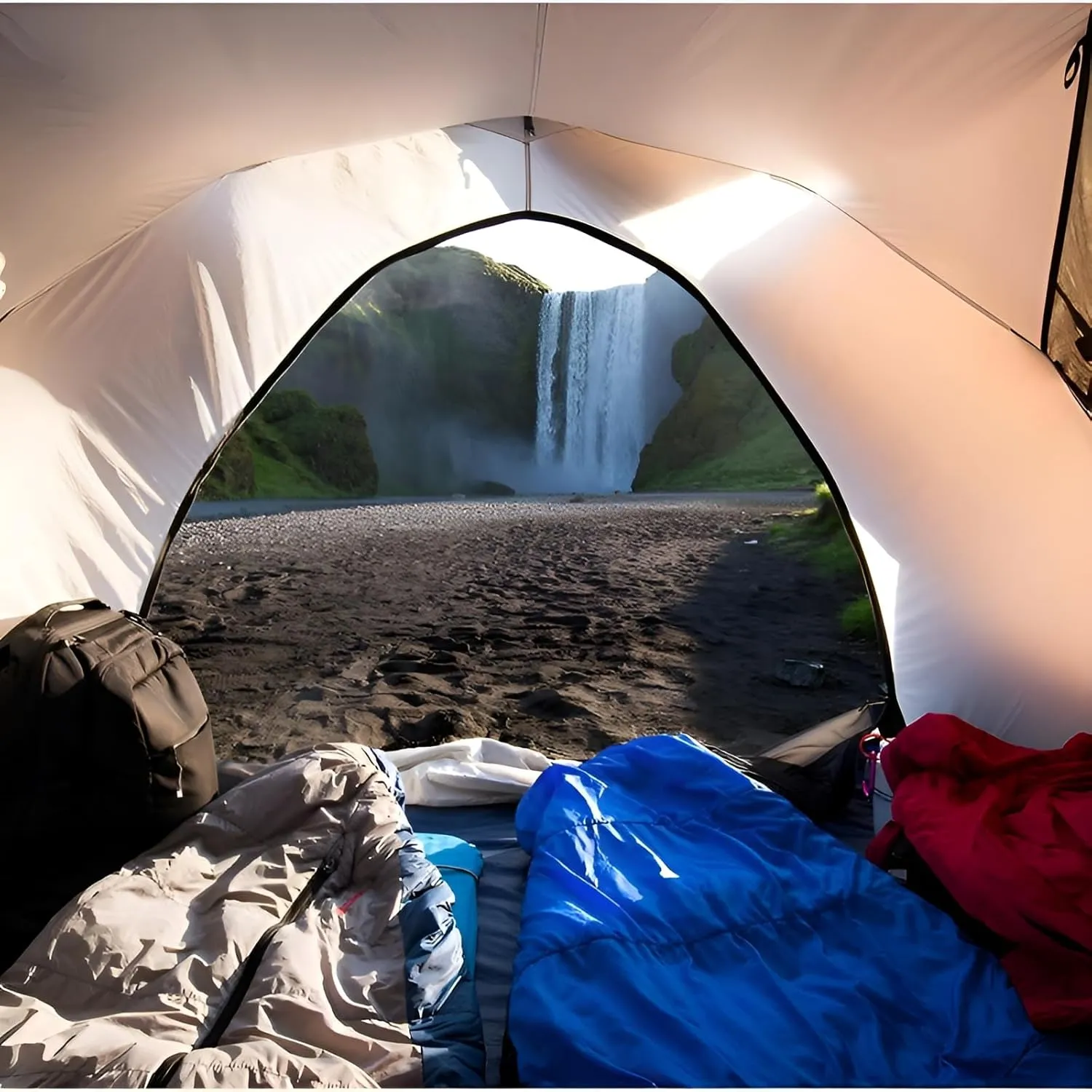 [Mokcoliy] 3-in-1 Thermal Sleeping Bag - Weather Outdoor Use for Adults - Lightweight 1.0kg Compact Design, Double-Layered Foot Warmth, Machine Washable with Carry Pouch -5℃ to 25℃ Comfort