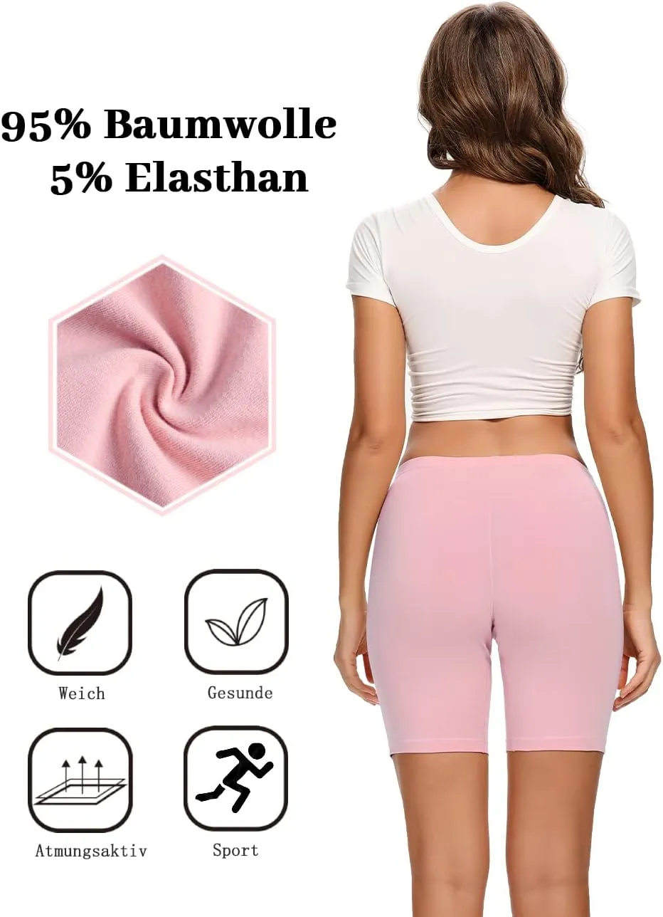 Molasus Womens Cotton Boxer Shorts Underwear Anti Chafing Bike Shorts(Regular & Plus Size)