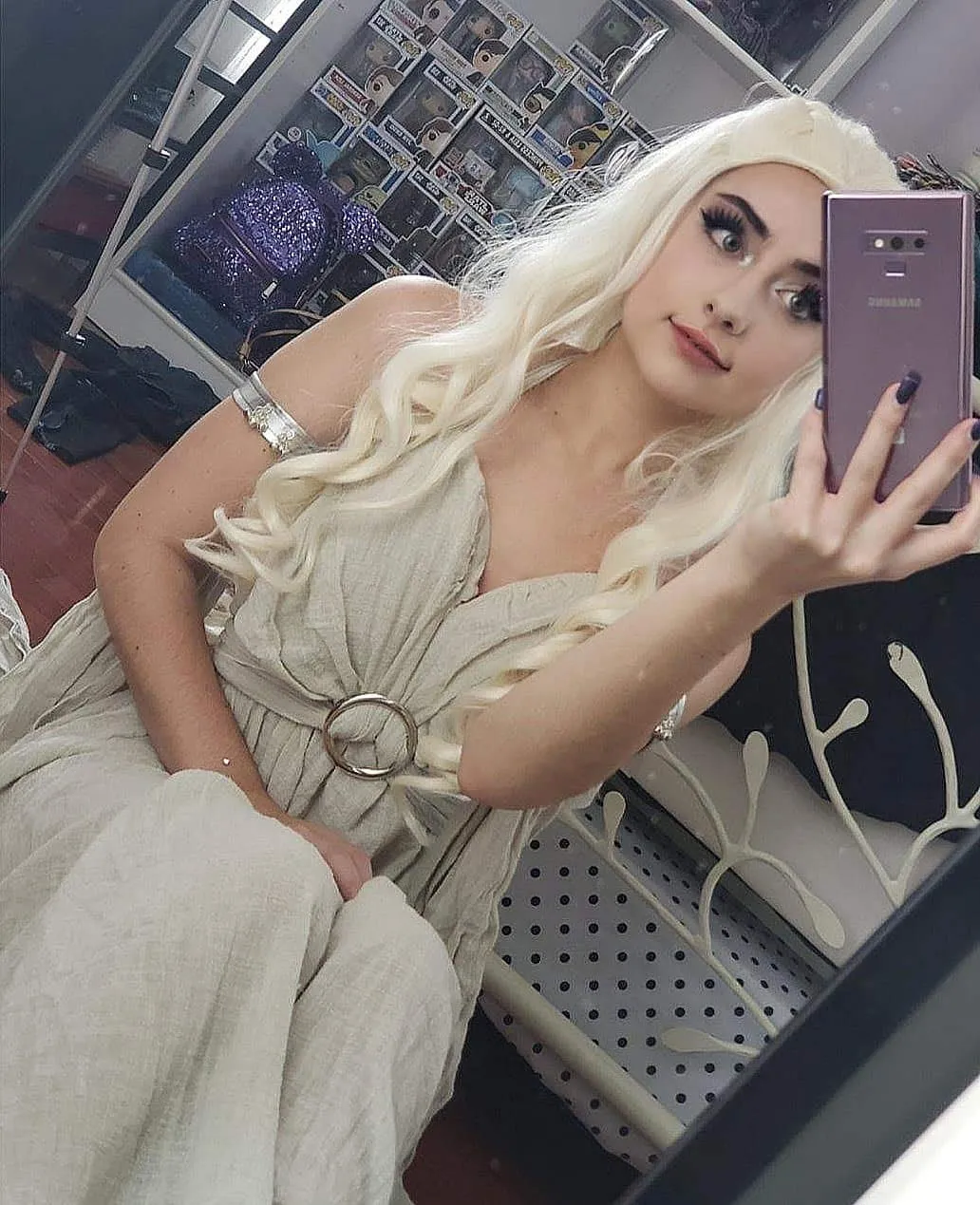 morvally Daenerys Dragon Queen Cosplay Wig for Khaleesi Long Curly Wavy Braids Hair Wigs for Women Costume Halloween Party(Light Blonde)