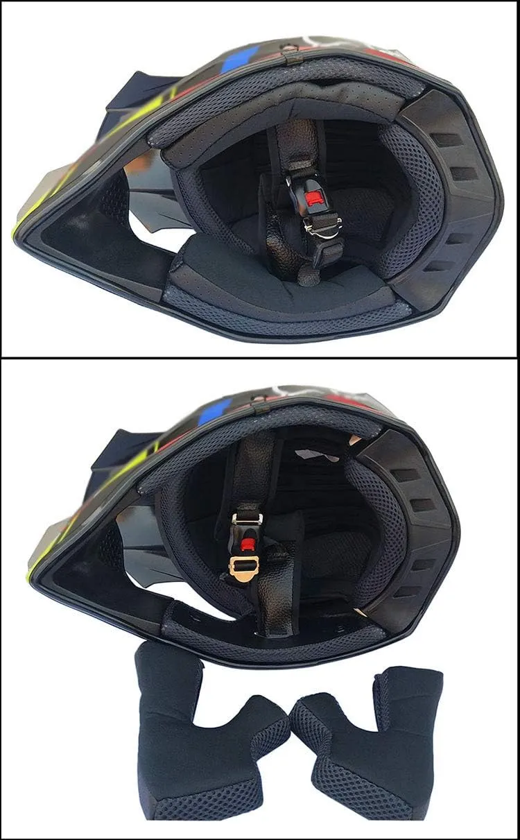 Motocross Off Road Street Dirt Bike Full Face Motorcycle Helmet MX MTV