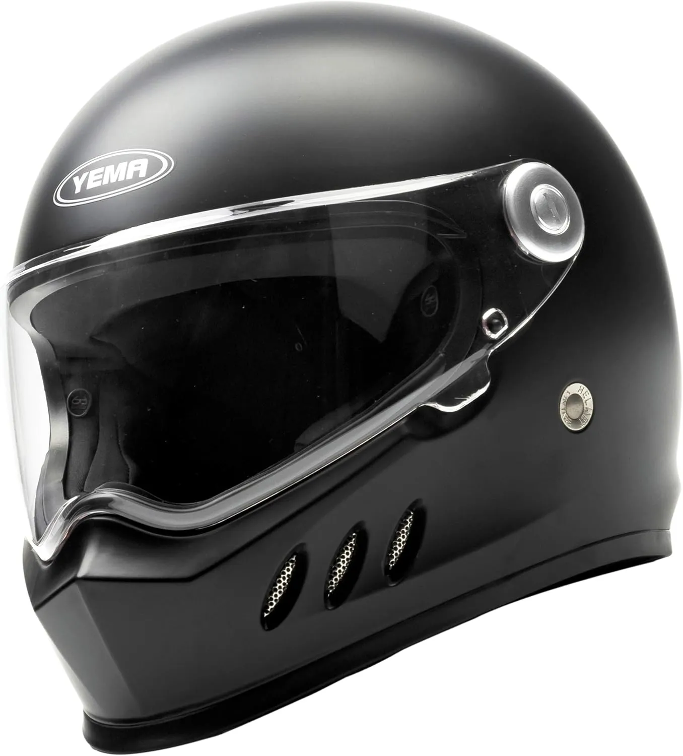 Motorcycle Full Face Helmet DOT and ECE Approved - YEMA Helmet YM-833 Motorbike Moped Street Bike Racing Crash Helmet with Clear Visor for Adult, Men and Women - Matte Black, L
