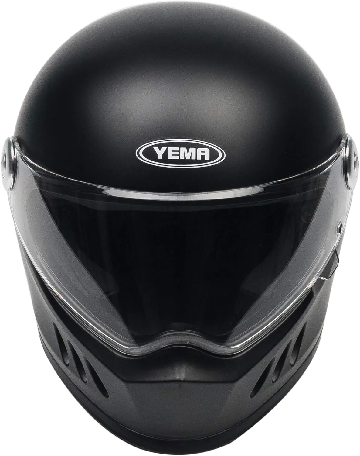 Motorcycle Full Face Helmet DOT and ECE Approved - YEMA Helmet YM-833 Motorbike Moped Street Bike Racing Crash Helmet with Clear Visor for Adult, Men and Women - Matte Black, L