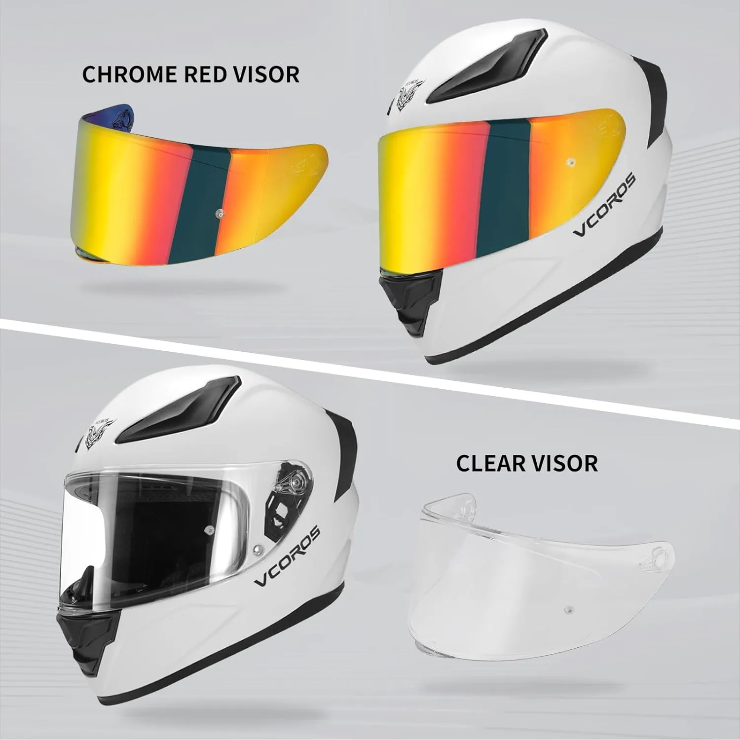 Motorcycle Full Face Helmet for Unisex-Adults DOT Approved WS-609 Motorbike Street Bike Racing Helmets