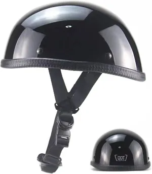 Motorcycle Half Helmet, DOT Approved Adult Men Women Retro Open Face Bike-Helmets, Bicycle/Skateboard Helmet for Adults, Bike, Skate, Scooter, Longboard Half Shell Helmet