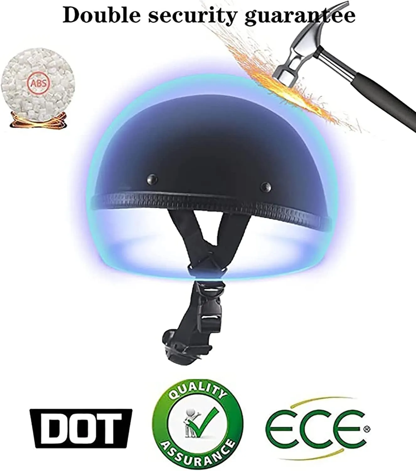 Motorcycle Half Helmet, DOT Approved Adult Men Women Retro Open Face Bike-Helmets, Bicycle/Skateboard Helmet for Adults, Bike, Skate, Scooter, Longboard Half Shell Helmet
