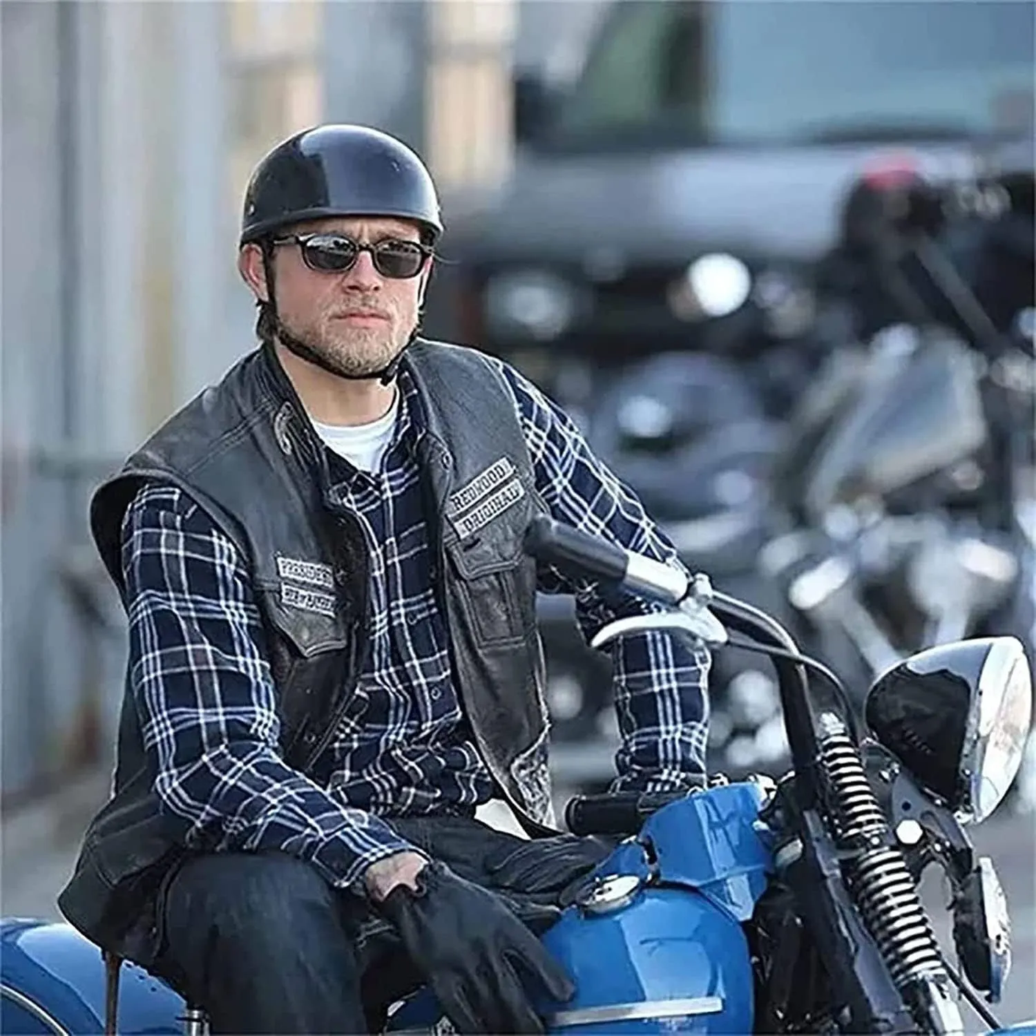 Motorcycle Half Helmet, DOT Approved Adult Men Women Retro Open Face Bike-Helmets, Bicycle/Skateboard Helmet for Adults, Bike, Skate, Scooter, Longboard Half Shell Helmet