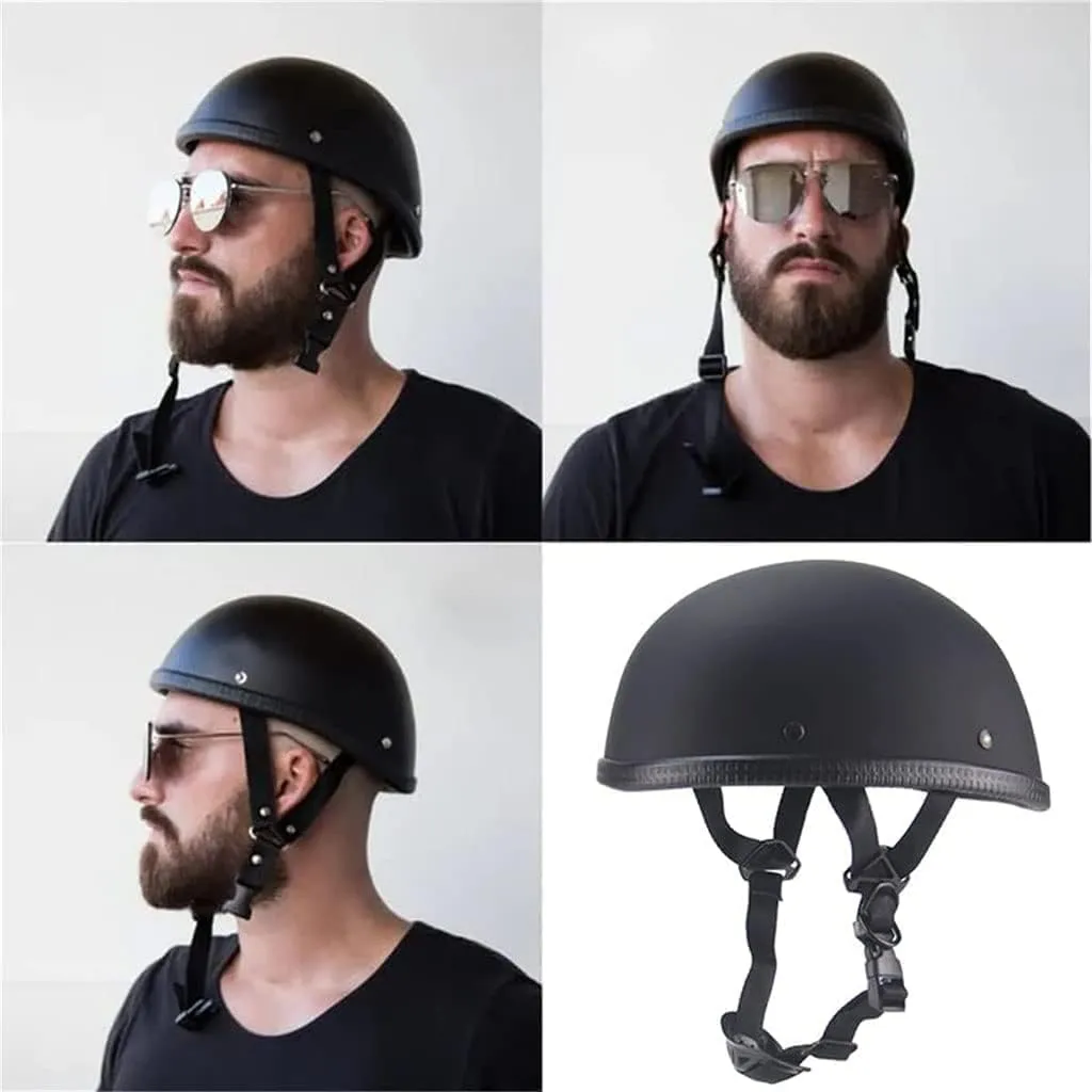 Motorcycle Half Helmet, DOT Approved Adult Men Women Retro Open Face Bike-Helmets, Bicycle/Skateboard Helmet for Adults, Bike, Skate, Scooter, Longboard Half Shell Helmet