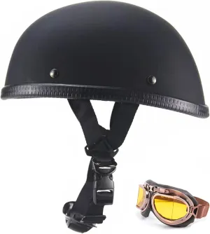 Motorcycle Half Helmet, DOT Approved Adult Men Women Retro Open Face Bike-Helmets, Bicycle/Skateboard Helmet for Adults, Bike, Skate, Scooter, Longboard Half Shell Helmet