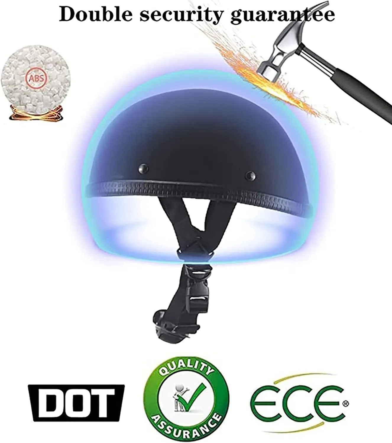 Motorcycle Half Helmet, DOT Approved Adult Men Women Retro Open Face Bike-Helmets, Bicycle/Skateboard Helmet for Adults, Bike, Skate, Scooter, Longboard Half Shell Helmet