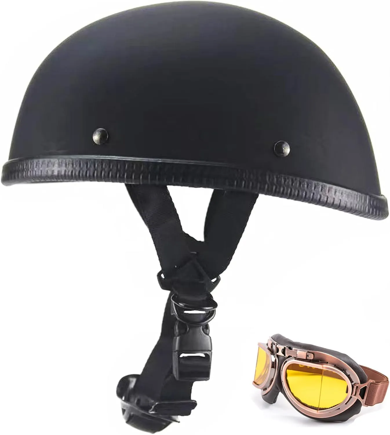 Motorcycle Half Helmet, DOT Approved Adult Men Women Retro Open Face Bike-Helmets, Bicycle/Skateboard Helmet for Adults, Bike, Skate, Scooter, Longboard Half Shell Helmet