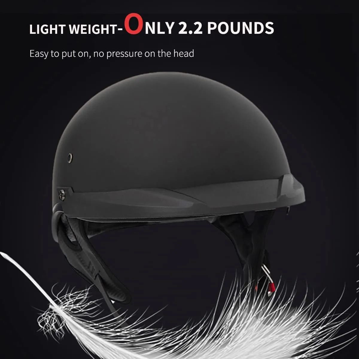 Motorcycle Half Helmet with Sun Visor Motorcycle Helmets for Men Women Helmet for Adult Scooter ATV Cruiser DOT Approved