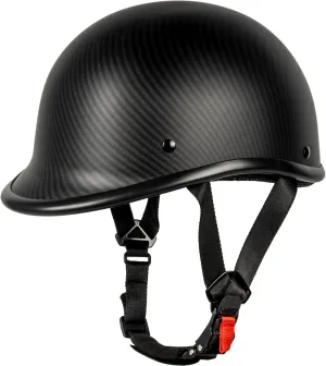 Motorcycle Helmet Half Shell Hawk Style Helmets Compact Lightweight Open Face for Motorcycle Street Bike Cruiser Moped- DOT Approved (Carbon Fiber, Medium)