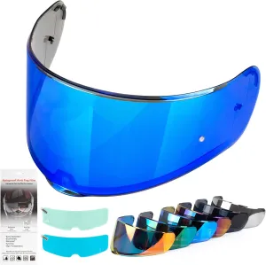 Motorcycle Helmet Visor for Sedici Strada 2 Strada 3 LS2 FT2 VECTOR FF801 FF397 with Anti-fog Rainproof Helmet Film Face Shield Motorcycle Helmet Accessories Visor Replacement (Blue)