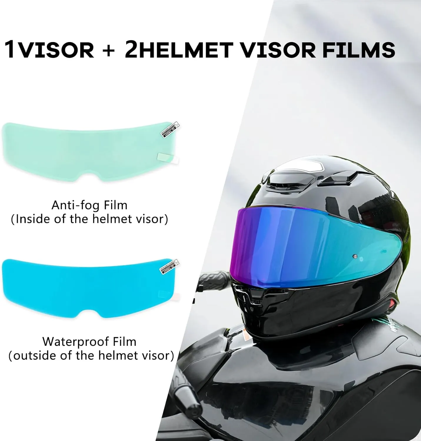 Motorcycle Helmet Visor for Sedici Strada 2 Strada 3 LS2 FT2 VECTOR FF801 FF397 with Anti-fog Rainproof Helmet Film Face Shield Motorcycle Helmet Accessories Visor Replacement (Red)