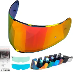 Motorcycle Helmet Visor for Sedici Strada 2 Strada 3 LS2 FT2 VECTOR FF801 FF397 with Anti-fog Rainproof Helmet Film Face Shield Motorcycle Helmet Accessories Visor Replacement (Red)