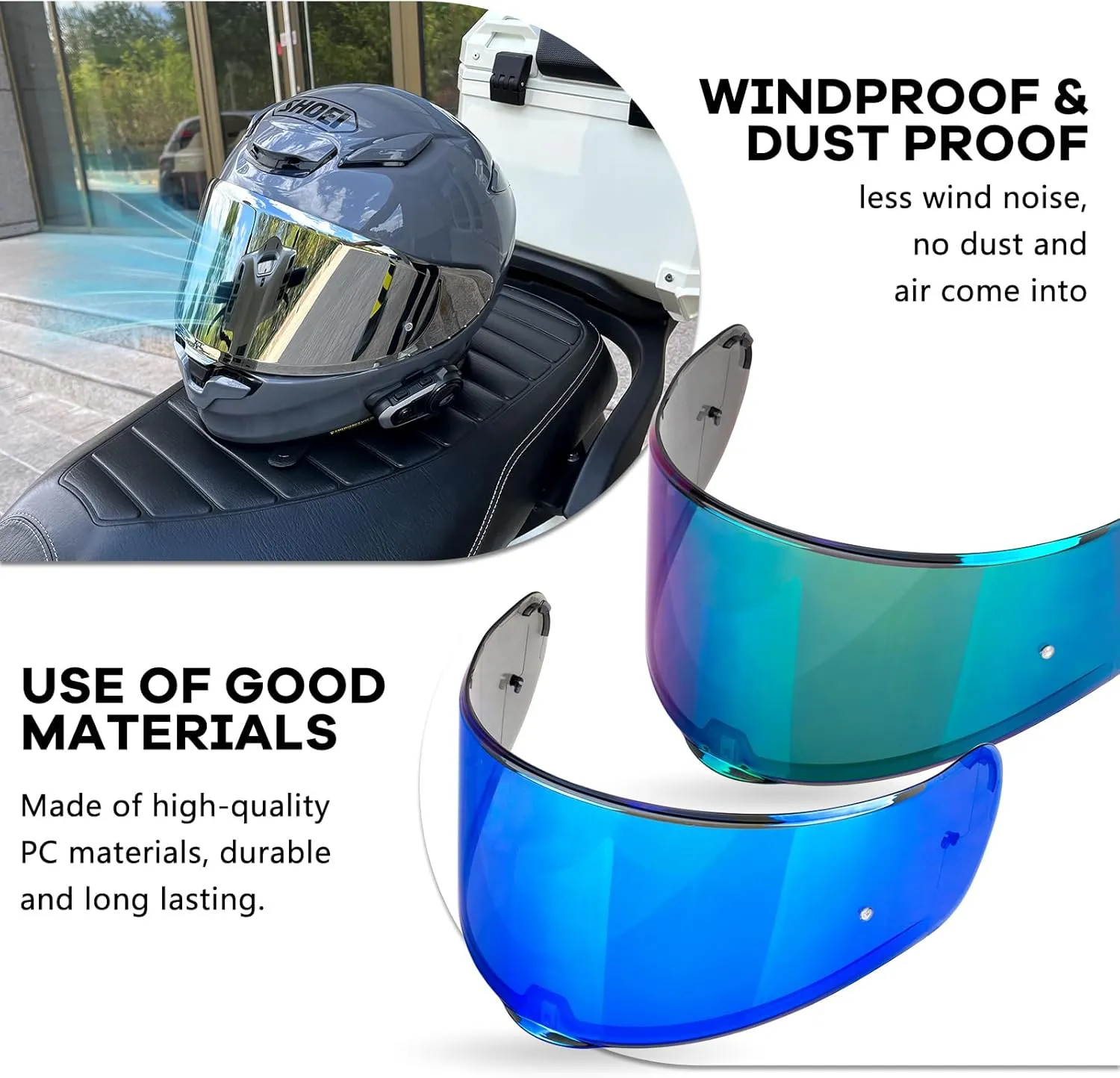 Motorcycle Helmet Visor for Sedici Strada 2 Strada 3 LS2 FT2 VECTOR FF801 FF397 with Anti-fog Rainproof Helmet Film Face Shield Motorcycle Helmet Accessories Visor Replacement (Red)