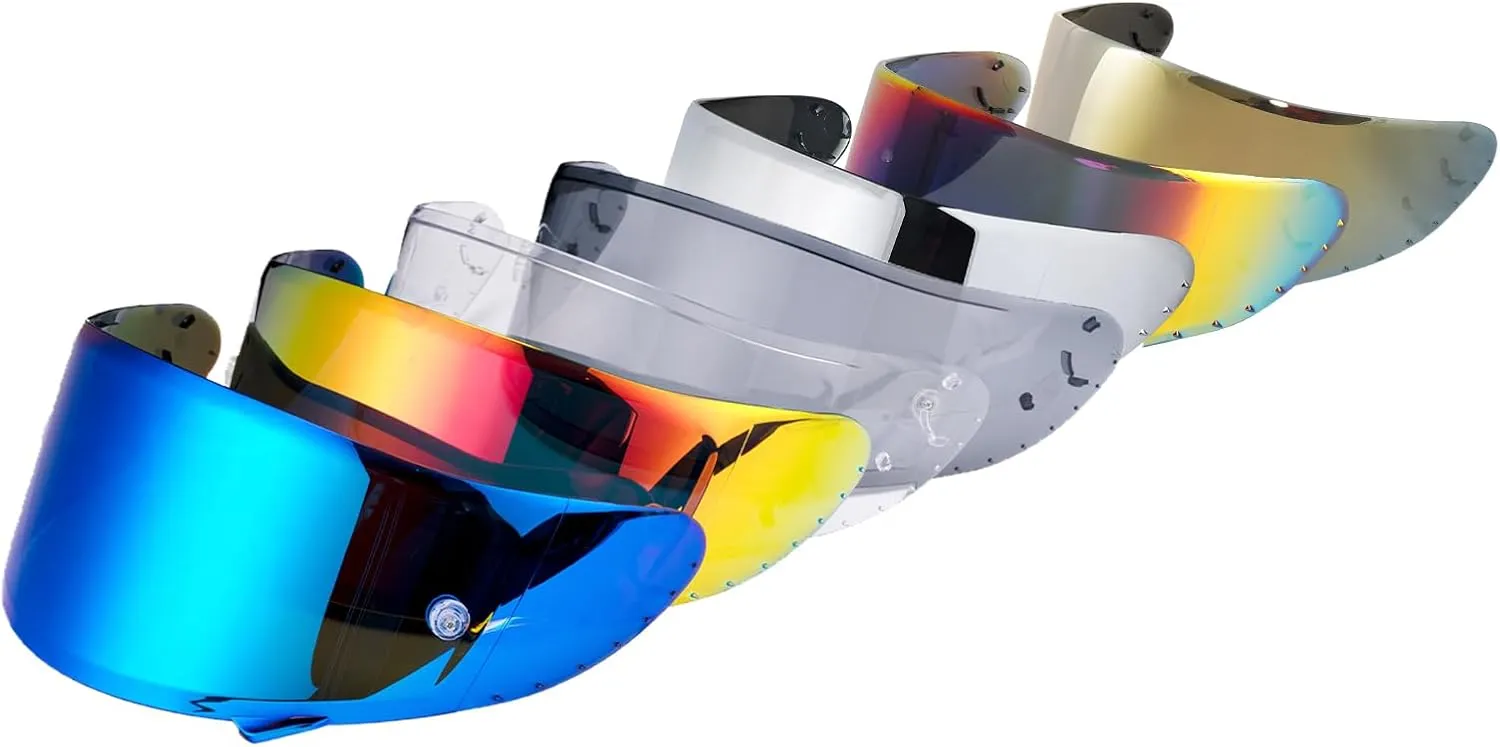 Motorcycle Helmet Visor for X-Fourteen X-Spirit III, RF-1200 and RF-SR Anti-Scratch Visor Shield Lens (Chrome Gold)
