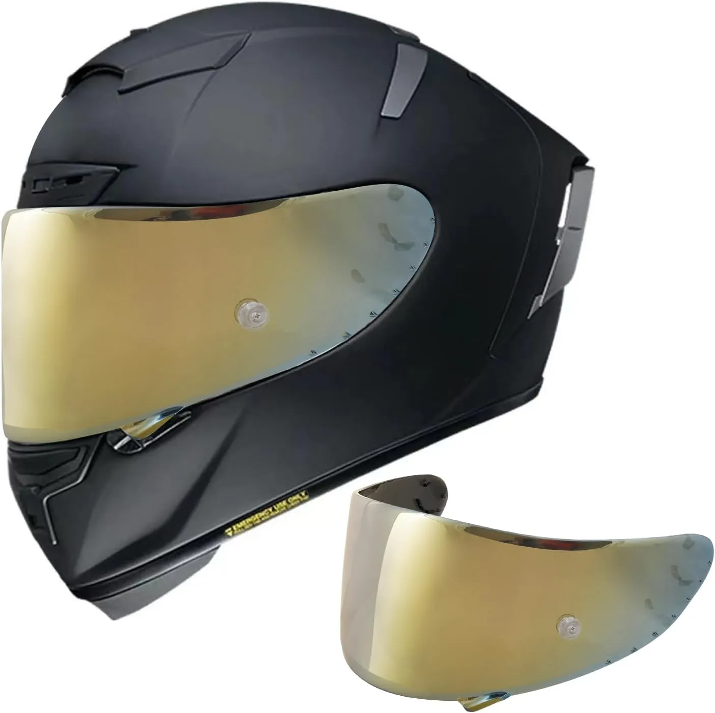 Motorcycle Helmet Visor for X-Fourteen X-Spirit III, RF-1200 and RF-SR Anti-Scratch Visor Shield Lens (Chrome Gold)