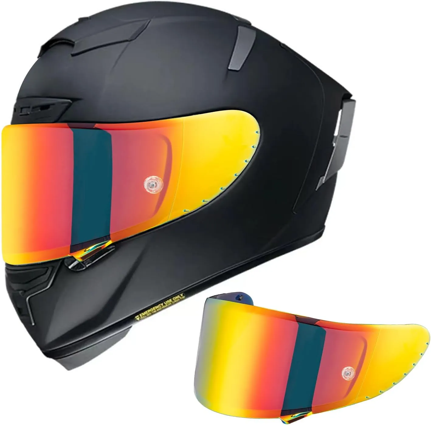Motorcycle Helmet Visor for X-Fourteen X-Spirit III, RF-1200 and RF-SR Anti-Scratch Visor Shield Lens (Dark Red)