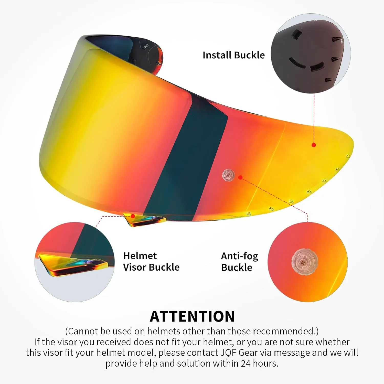 Motorcycle Helmet Visor for X-Fourteen X-Spirit III, RF-1200 and RF-SR Anti-Scratch Visor Shield Lens (Dark Red)
