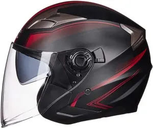 Motorcycle Helmet,Adult Motorbike Helmet Double Visor 3/4 Open Face Sun Shield Keep Warm Against Wind in Winter DOT Approved for Men and Women