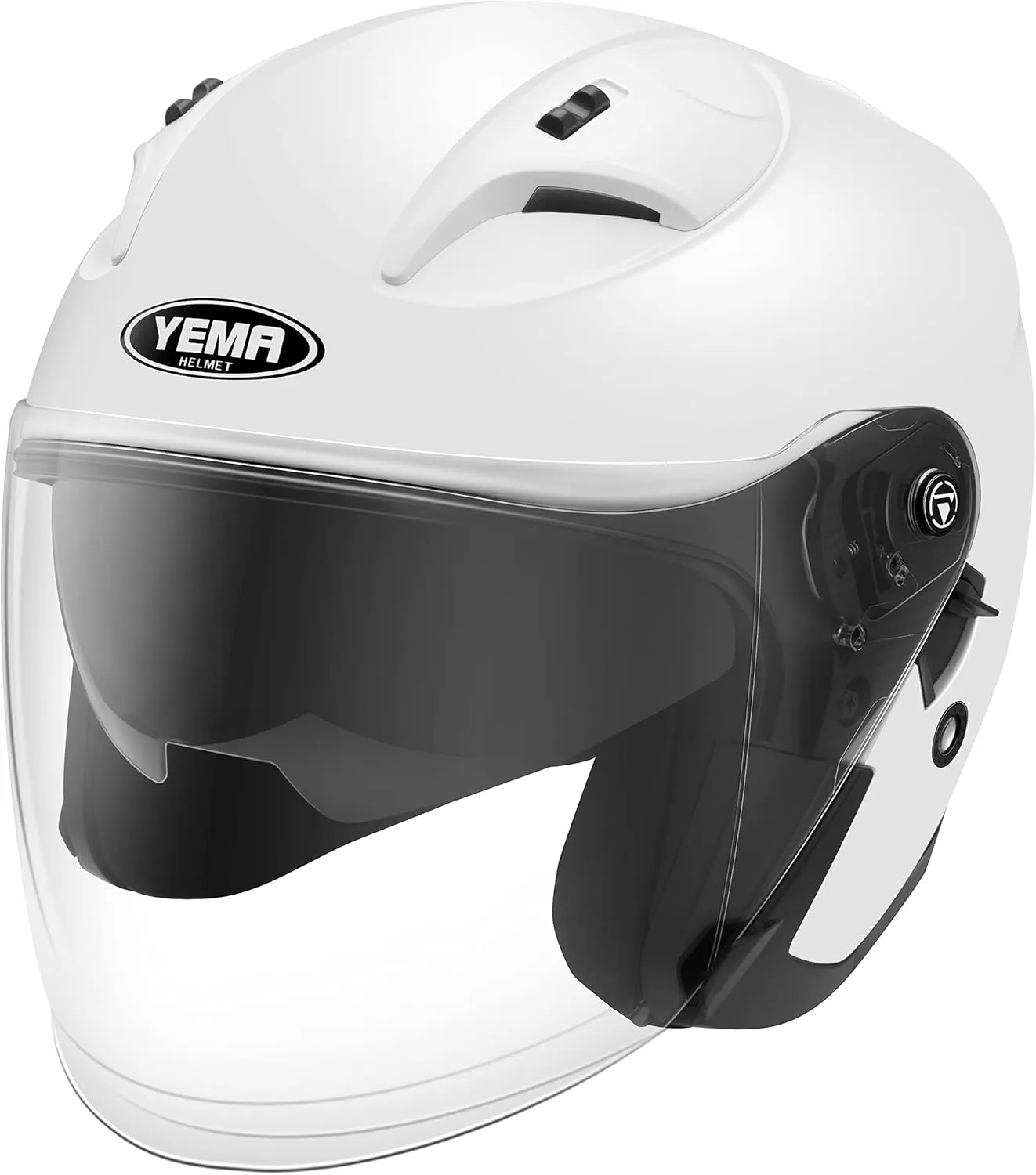 Motorcycle Open Face Helmet YEMA YM-637 DOT Approved 3/4 Half Helmet with Sun Visor for Adult Men Women