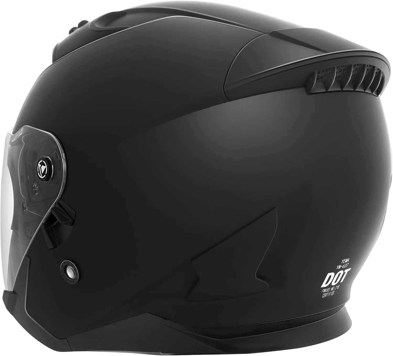Motorcycle Open Face Helmet YEMA YM-637 DOT Approved 3/4 Half Helmet with Sun Visor for Adult Men Women