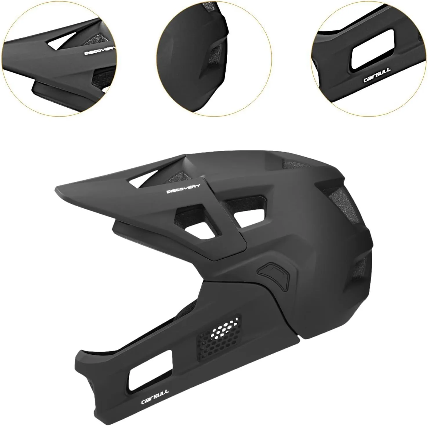 Mountain Bike Helmet Full Face, Comfortable Accessories with Removable Chin Pad for Men Women, Ventilation Bicycle Helmet