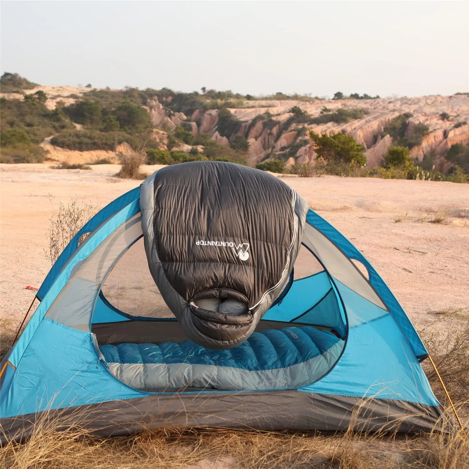 Mountaintop Down Sleeping Bag, 15F 650 Fill Power - Ultralight Compact Portable Hiking Camping Sleeping Bag with Compression Sack for Adults, Teens