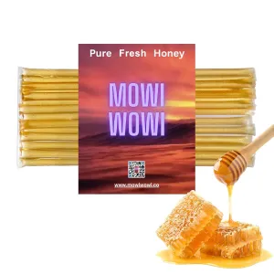 Mowi Wowi Hemp Honey Straws - Stress Relief, Better Sleep, Improved Mood - 100% USA-Sourced, Raw, Unfiltered Honey, Nature’s Superfood- Infused with Hemp Oil, Vegan, Non-GMO, Pack of 10