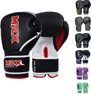 MRX Boxing Gloves Fighting Training Combat Train Workout Sparring Grappling Durable Light Weight Adult Punch Bag Glove Muay Thai Punching Mitts Kickboxing MMA Gloves Men and Women