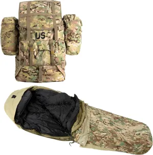 MT Military MOLLE 2 Large Rucksack with Frame with Army Modular Sleeping Bag System