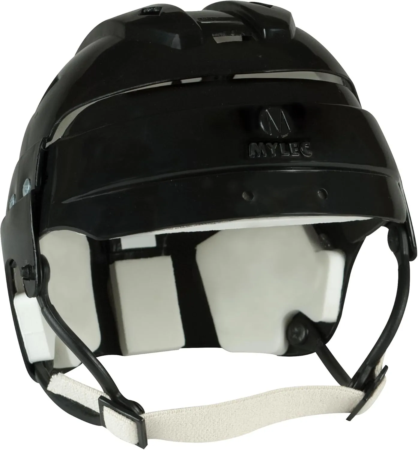 MyLec Pro Helmet with Chin Strap, Lightweight & Durable, High-Impact Plastic, Roller Hockey with Ventilation & Adjustable Elastic Straps, Secure Fit, 1/2" Foam Padding (Black)