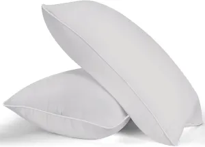 MZOIMZO Bed Pillows for Sleeping- Standard Size, Set of 2, Cooling Hotel Quality with Premium Soft Down Alternative Fill for Back, Stomach or Side Sleepers, 43x66CM, Light Grey