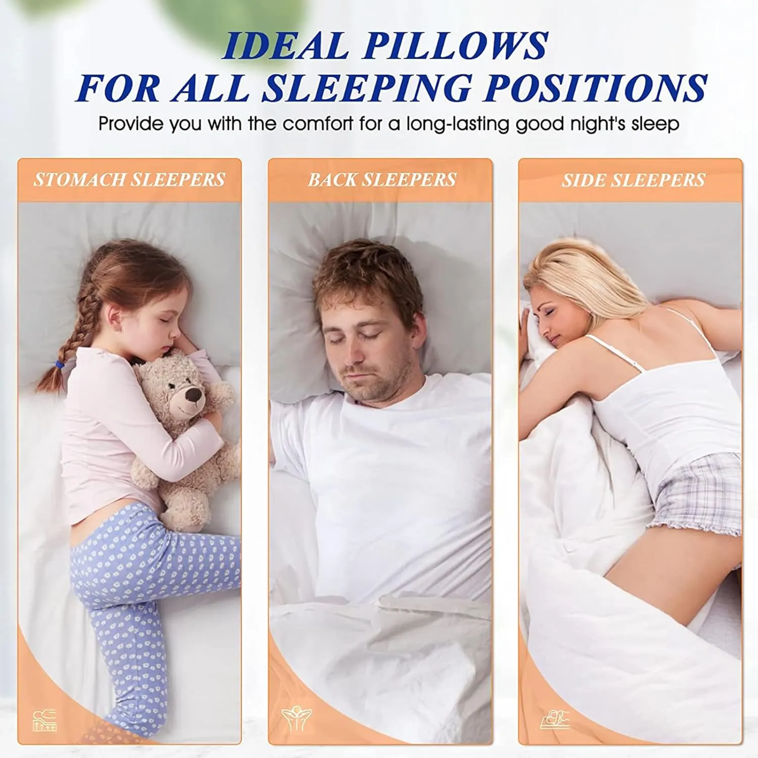 MZOIMZO Bed Pillows for Sleeping- Standard Size, Set of 2, Cooling Hotel Quality with Premium Soft Down Alternative Fill for Back, Stomach or Side Sleepers, 43x66CM, Light Grey