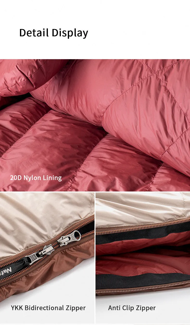 Naturehike Snowbird Mummy Duckdown Extreme Weather Sleeping Bag 880g Size M