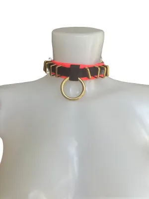 Neon Mix SAMPLE  Choker -Fully Adjustable for all sizes  - Uv - gold