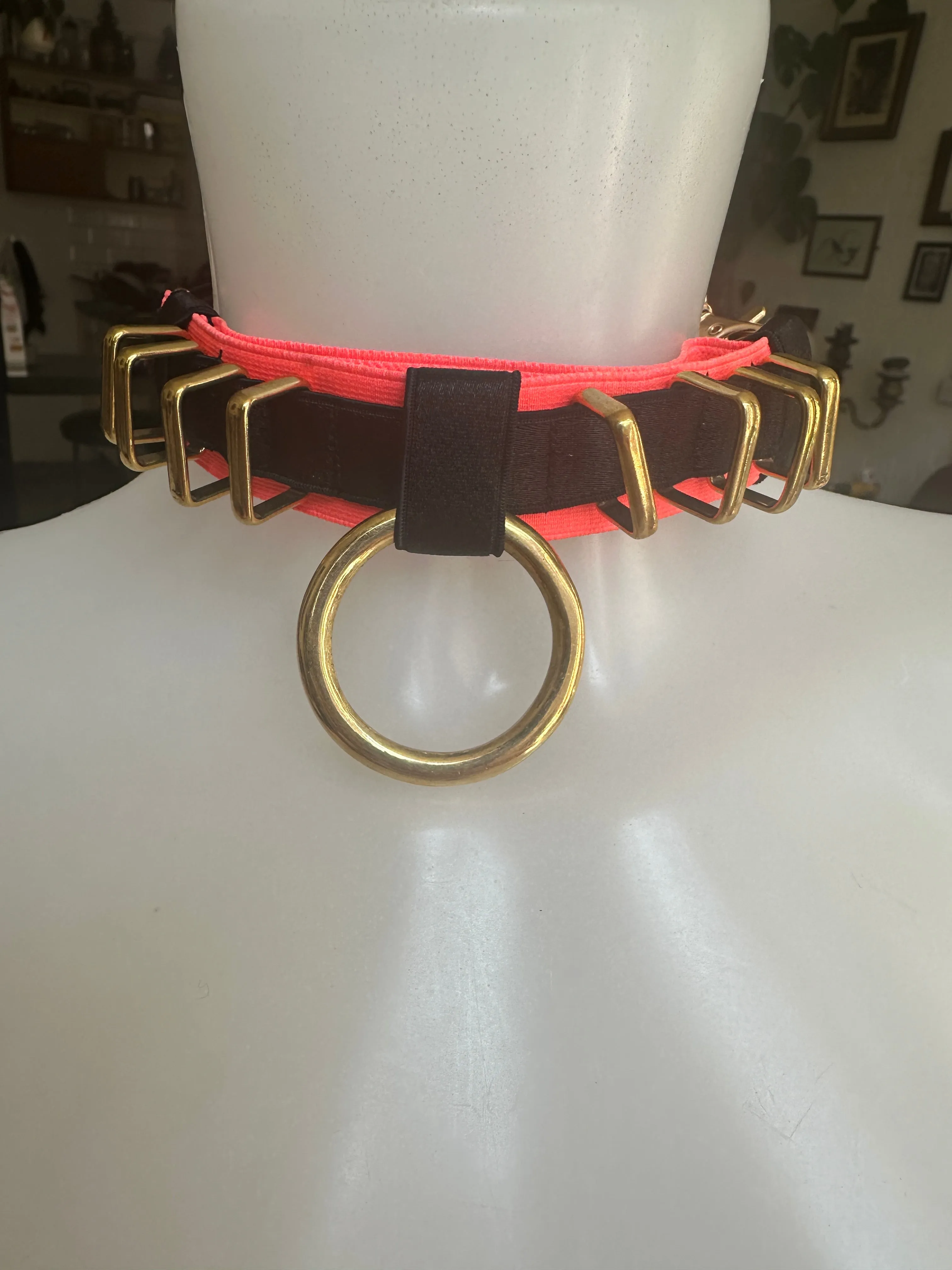 Neon Mix SAMPLE  Choker -Fully Adjustable for all sizes  - Uv - gold
