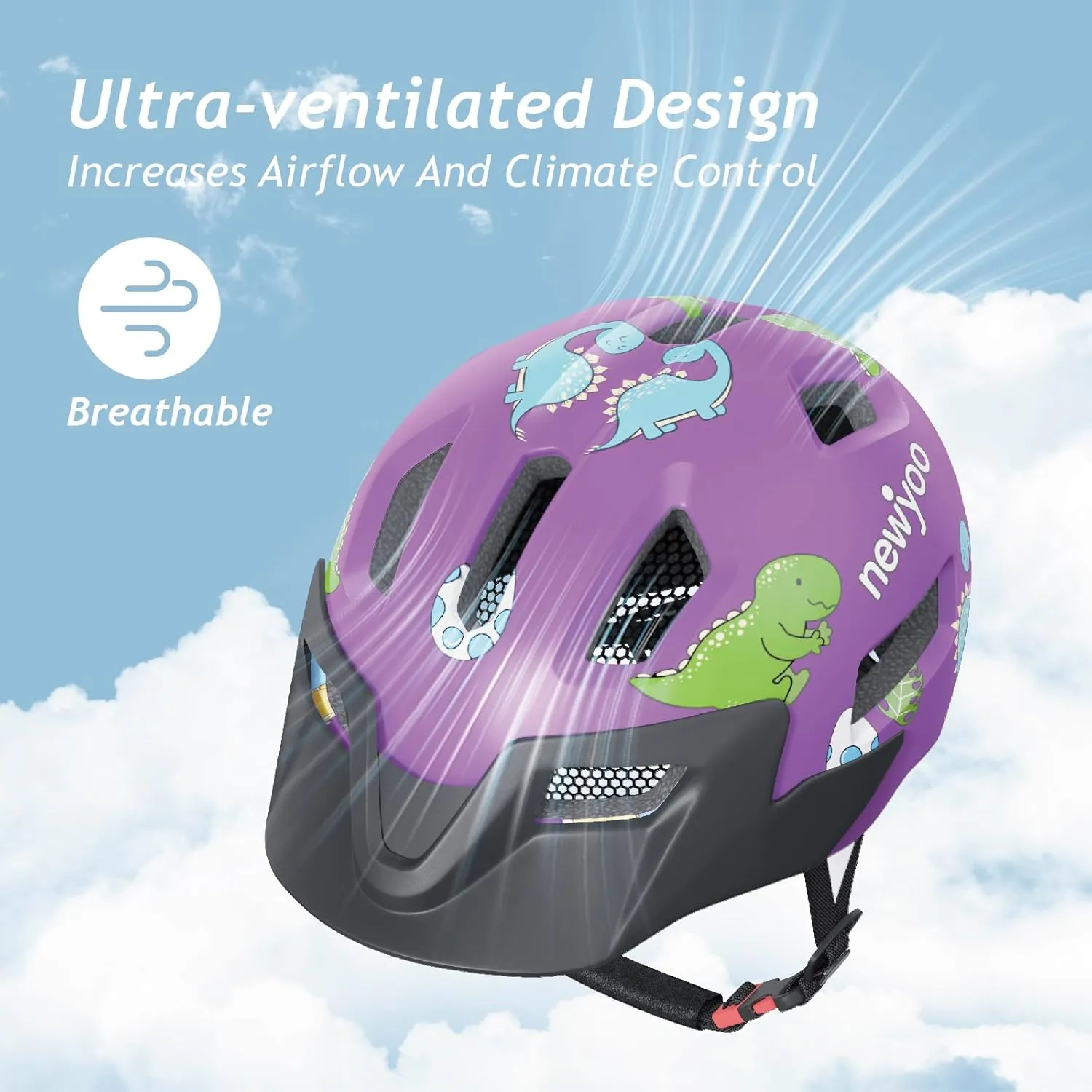 newyoo Toddler and Baby Bike Helmet, Dial Fit Adjustment, Kids Age 1-5 Year Olds, Girls and Boys Suggested Fit 46-51 cm, HT-45S