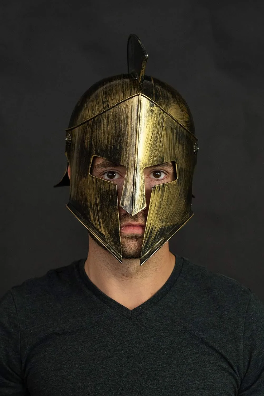 Nicky Bigs Novelties - Adult Gladiator Helmet Spartan Costume Medieval Greek Athena Helmet with Folding Face Mask