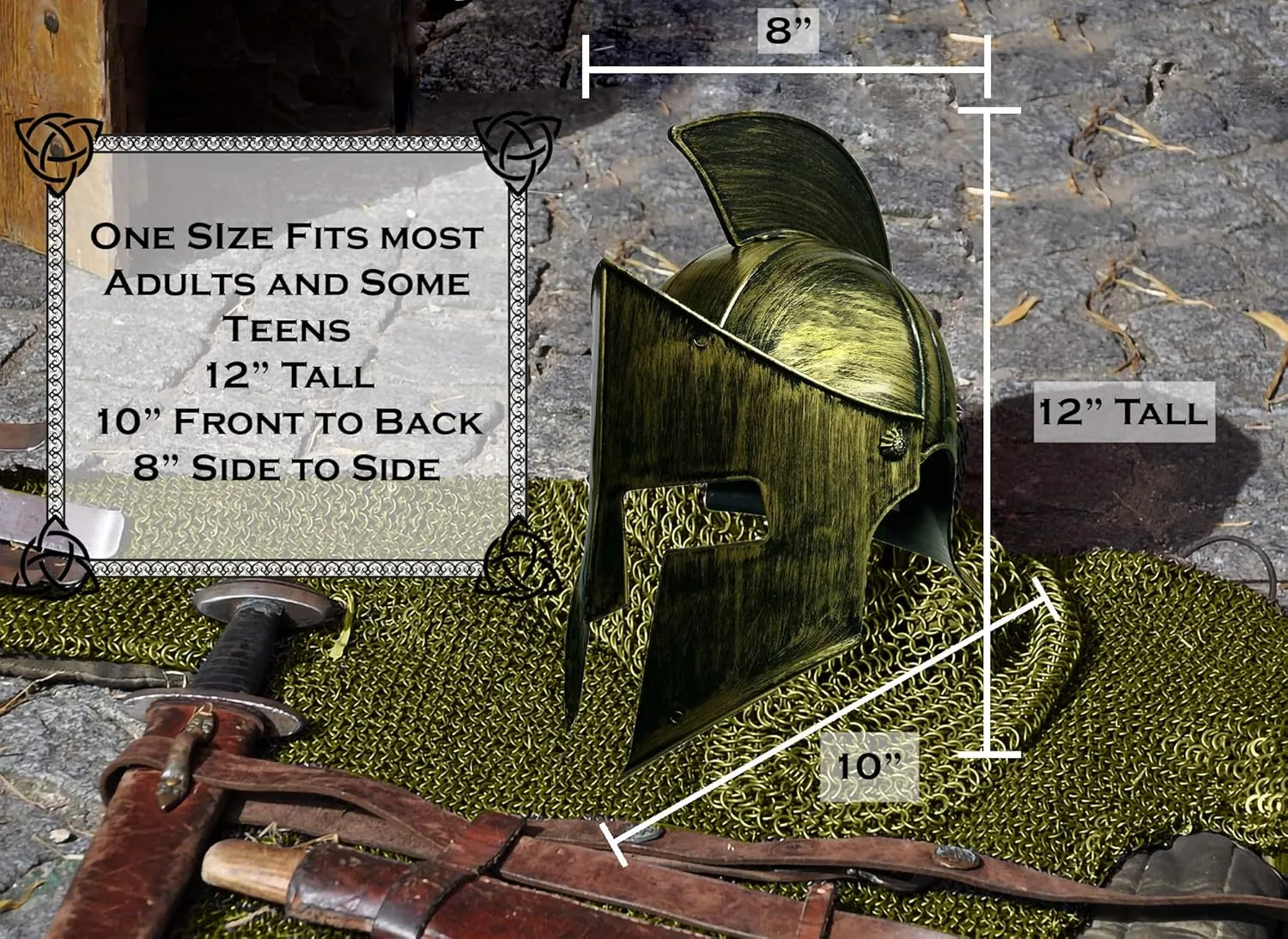 Nicky Bigs Novelties - Adult Gladiator Helmet Spartan Costume Medieval Greek Athena Helmet with Folding Face Mask